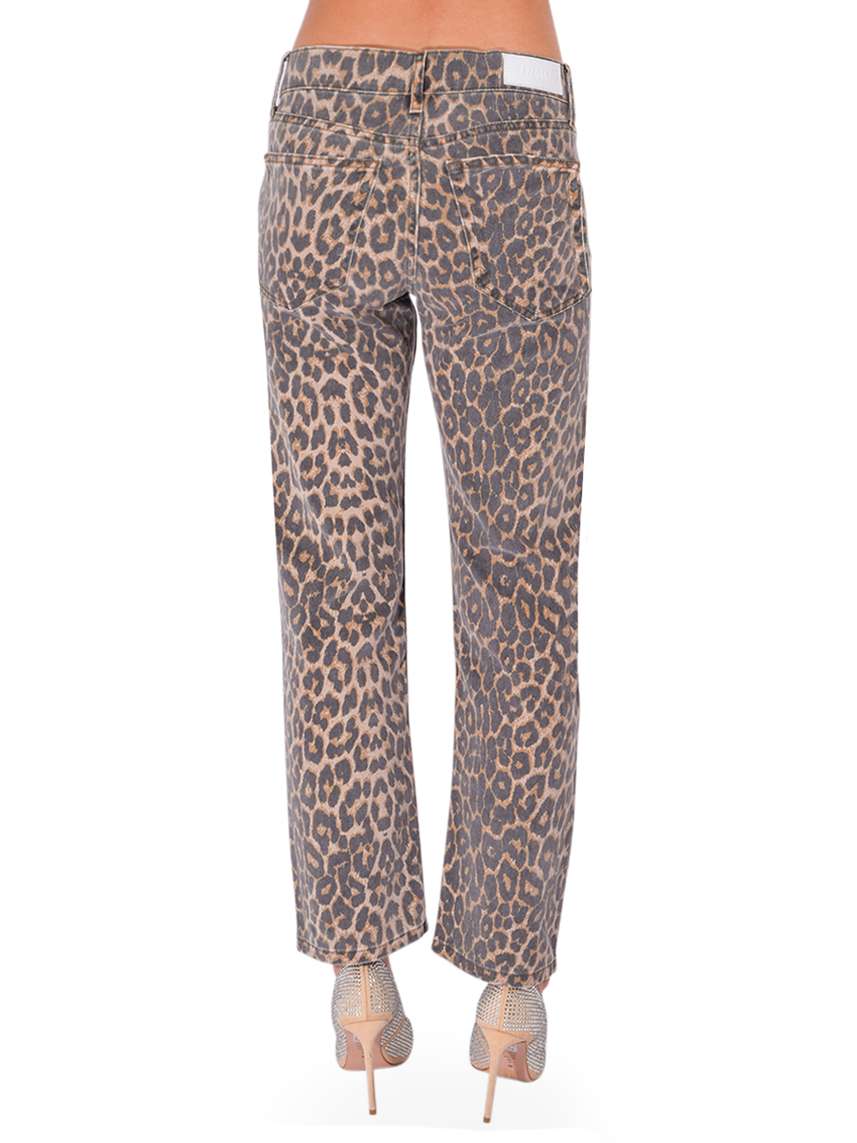 RE/DONE Mid Rise Blondie Crop in Leopard Back View 