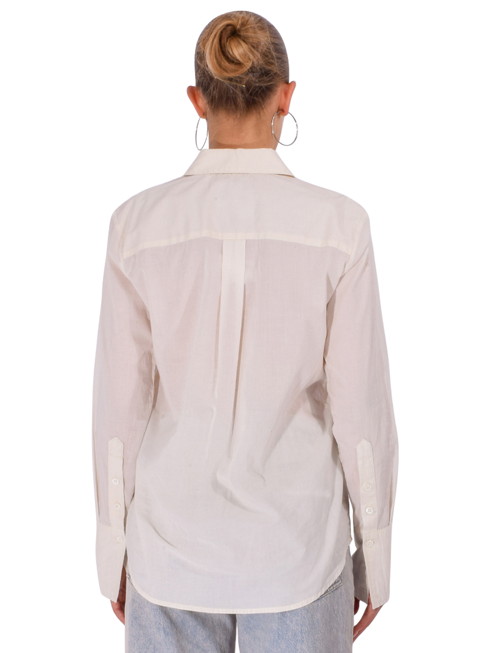 LE SUPERBE Favorite Vintage Tux Shirt in Coconut Cream Back View 