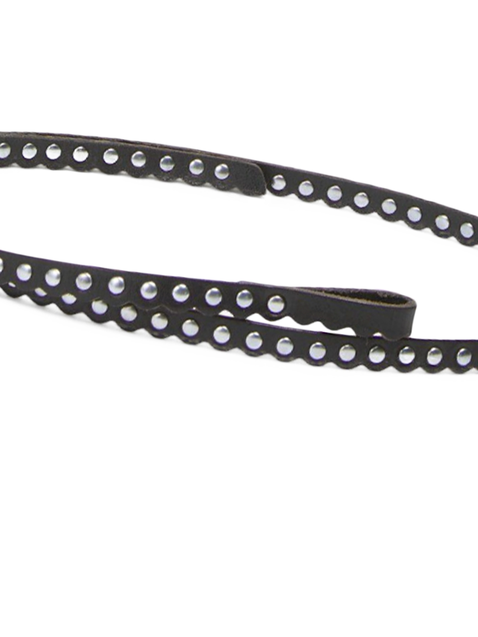 OTTOD'AME Leather Wrap Belt with Studs in Brown Details 