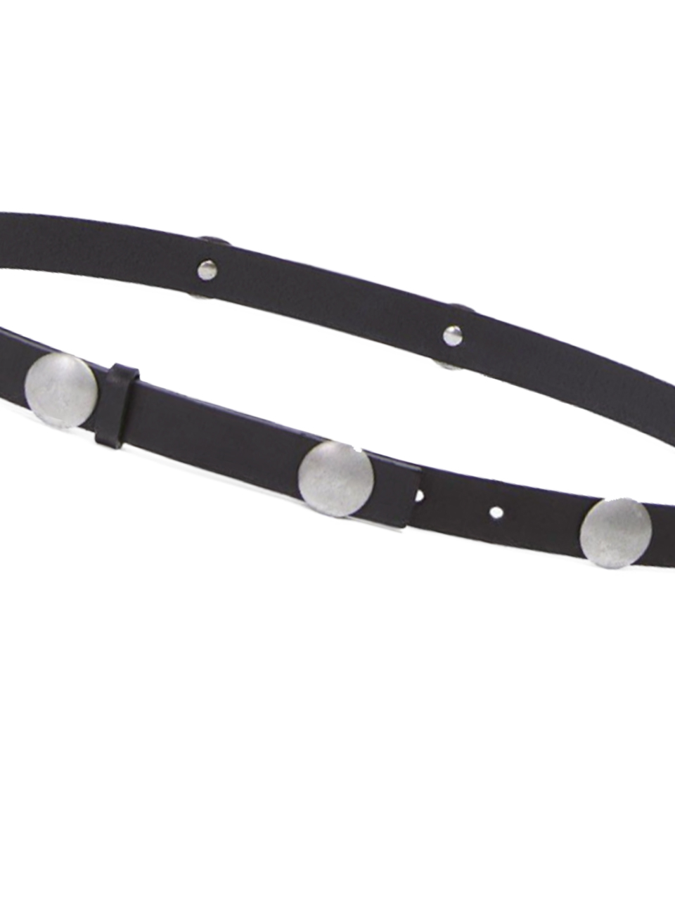 OTTOD'AME Leather Belt with Studs in Black Details
