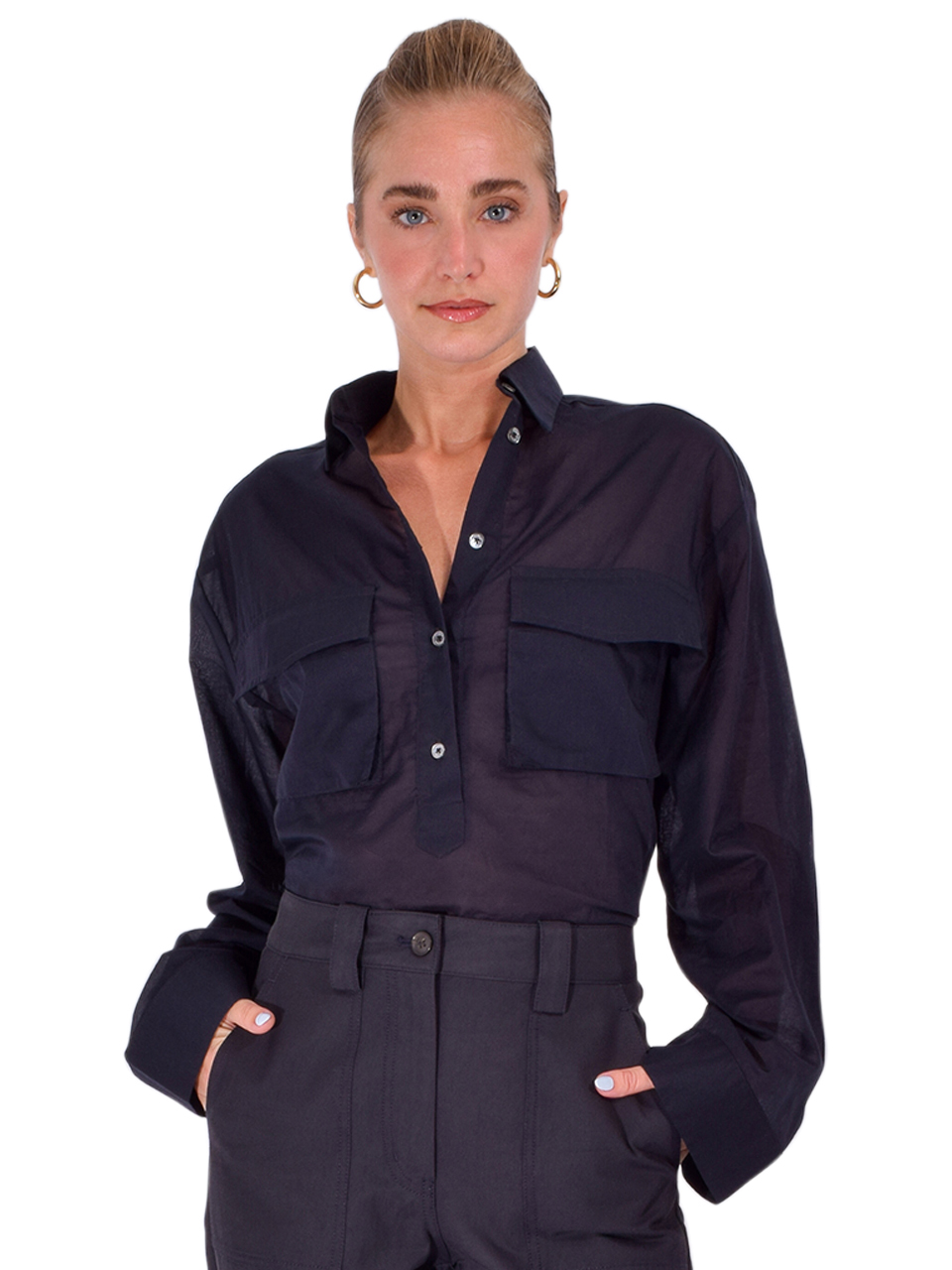 CISSA Cargo Top in Navy Front View 