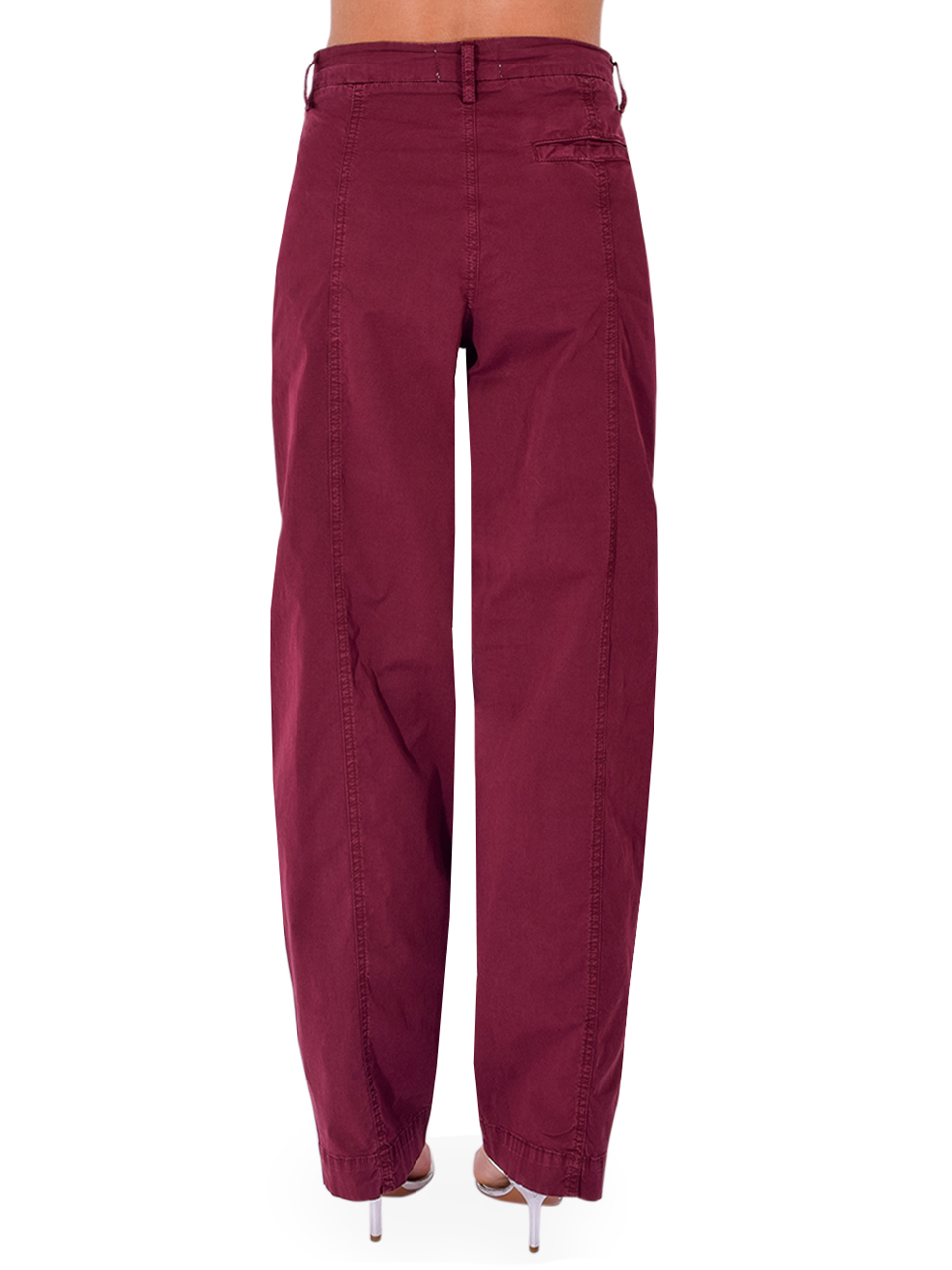 ESSENTIEL ANTWERP Kurry Barrel Leg Pant in Deep Wine Back View 