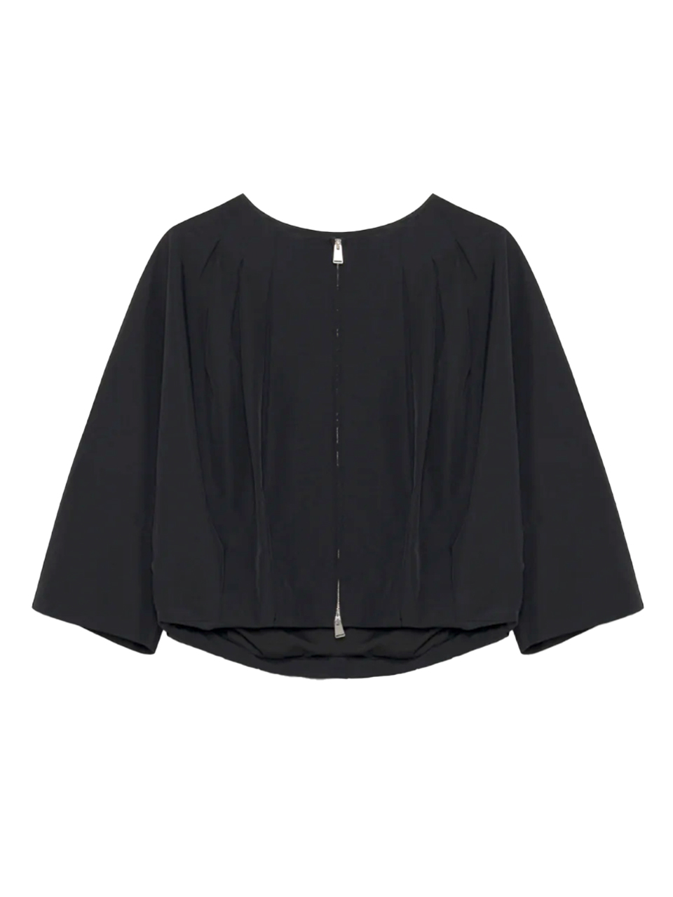 SIMKHAI Jess Pleated Jacket in Black Product Shot 