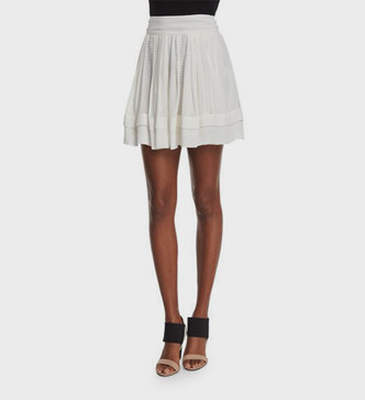 ミニスカート RONRON RIBBON SCOTCH LAYERED KNIT LAP SKIRT IVORY RR24BSK357 WP31GINNY_front__59183.