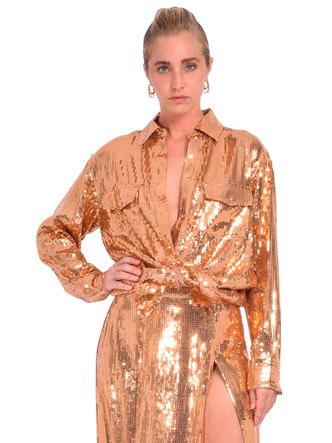 gold holographic dress Women's Boho Gold Halter Top main image 0
