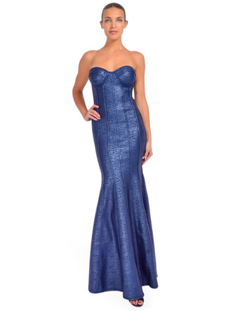 retrofete blue strapless dress Sofia Feather Dress  Retrofete