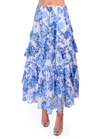 Cinq à Sept Costal Bouquet Kandra Skirt in Endless Sky Multi