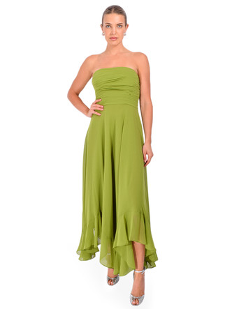RETROFTE Louisa Dress in Kiwi, Women's Designer Midi Dress, Women's Green  Midi Dress, Women's Strapless Dress, Women's Green Strapless Dress