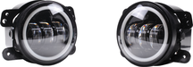 New 30W LED Fog Lamp Set 1440 Lumens Each 4" Round White Halo 6500K