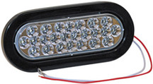 Clear Oval Back Up LED Light 6.5" 24 Diodes