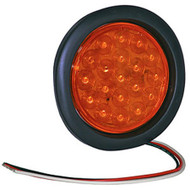 Amber Round Strobe Light 4" Quick Plug Harness 12-24 Volt