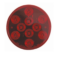 Red Round Super LED Stop / Taillight 4" Grommet Mounted 10 Diodes