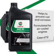 Castrol SAE 30 Small Engine Oil For 4-Cycle Engines - Protects Against Rust & Corrosion - Formulated For Air-Cooled Engines - Case of 12 (1 qt)