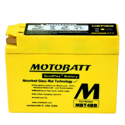 MotoBatt AGM Battery Fits Yamaha TTR50E TTR90E SR400 Motorcycles YT4BBS