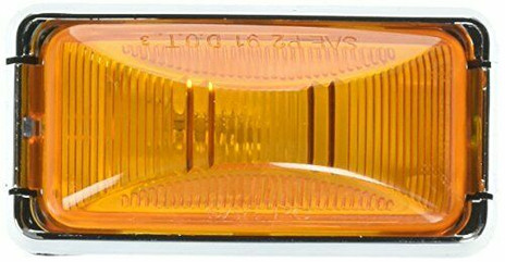 Amber Clearance Light / Side Marker with Chrome Base Waterproof