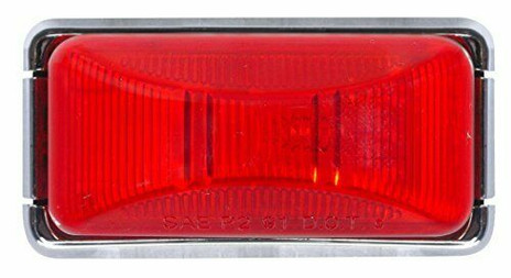Red Clearance Light / Side Marker with Chrome Base Waterproof