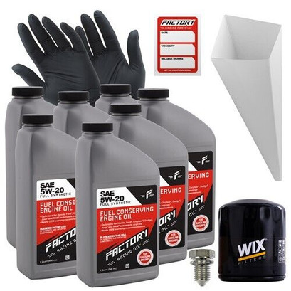 Factory Racing Parts Oil Change Kit Fits Dodge Charger 2006-2007, Magnum 2005-2007, Ram 1500/2500 2003-2007 5.7L 5W-20 Full Synthetic Oil - 7 Quarts