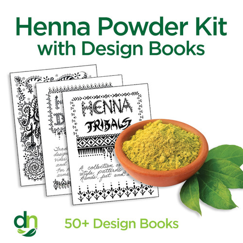 Fun & Easy Henna Tattoo Kit: 2 Henna Cones & Applicator w/ Henna Design Book