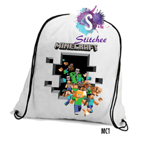 Minecraft Personalised drawstring bags
