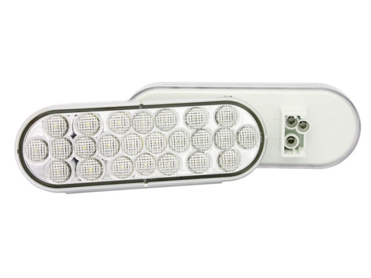 LED Signal Stat Clear Oval Back-Up Light 24 Diode Pl-2 12V - Replacement For No. 6060C