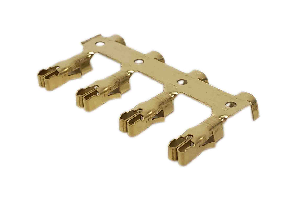Brass Terminal - 4-Wide Buss Bar, 10-12 Gauge (Pkg Qty = 50)