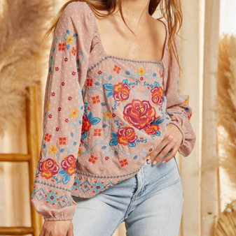 Embroidery top - front