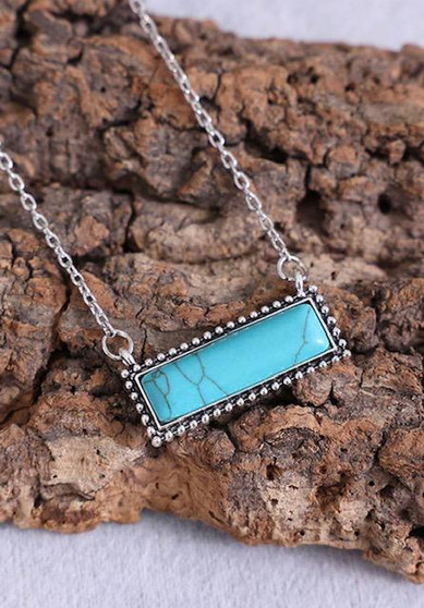 Turquoise Bar Necklace (upclose)