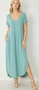 Seafoam Plus Knee length dress with pockets