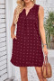 Wine color tank dress texture spots