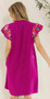 Back Rose Violet Linen Dress