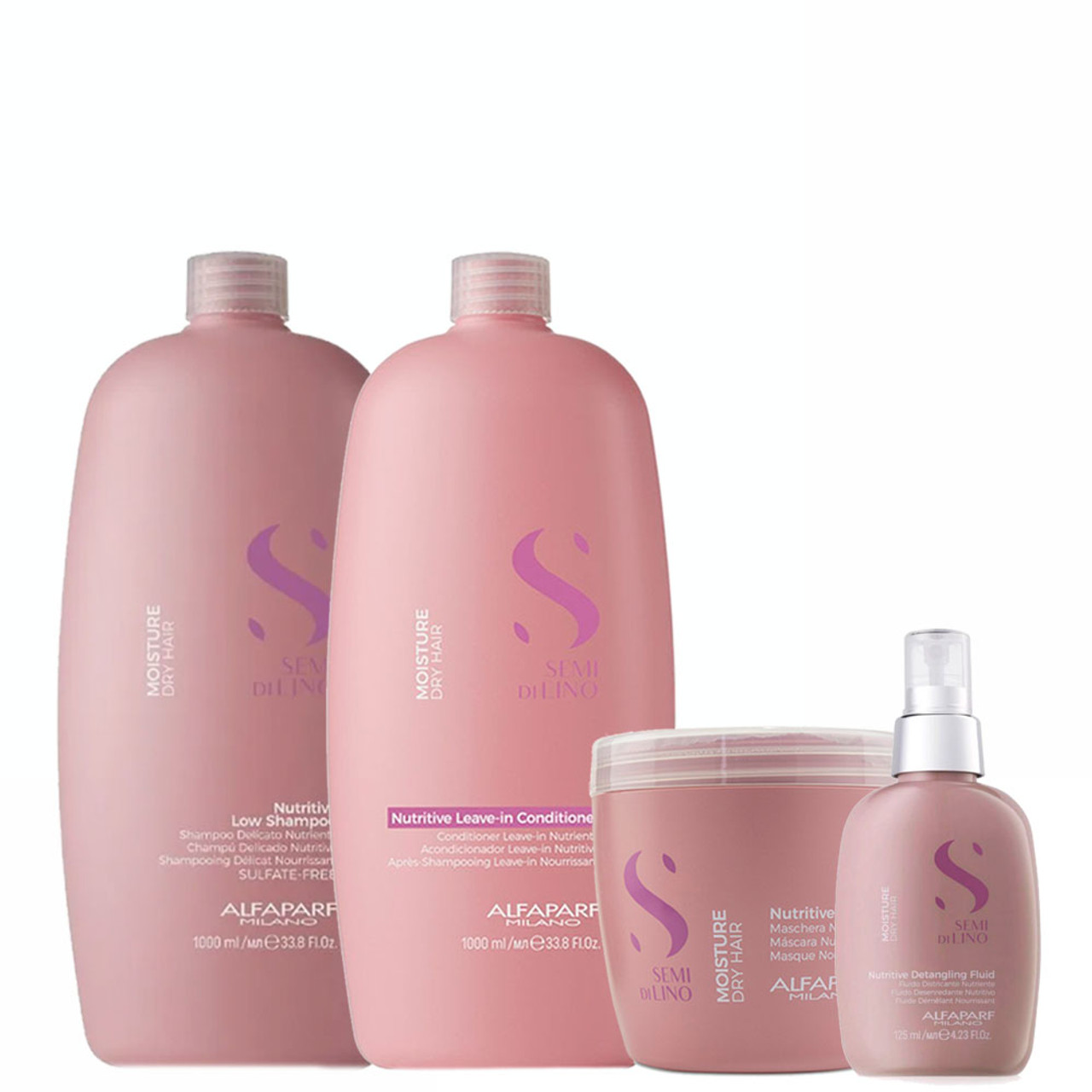 Kit Alfaparf Semi Di Lino Moisture Dry Hair Nutritive Complete Hydration  Professional Use Hair Care