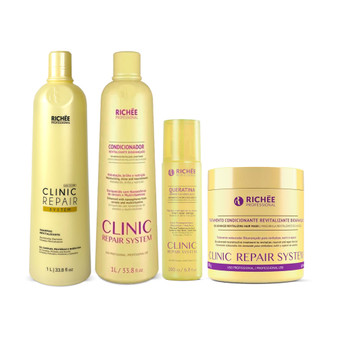 Kit Richée Professional Shampoo Conditioner Keratin Mask Clinic Repair System Complete Treatment