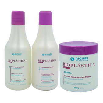 Kit Richée Progressive Mass Replenisher Mask Bioplástica BioBtx Hair Straightening Hair Care Home