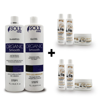 Organic Soul Care Formaldehyde Free Straightening System Hair Treatment Get 2 Kit 3.8 L/134,04 fl.oz