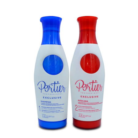 Kit Portier Exclusive Progressive Controla Volume Reduz Frizz 2x1L/2x33.8fl.oz Kit Portier Exclusive Progressive Controla Volume Reduz Frizz 2x1L/2x33.8fl.oz
