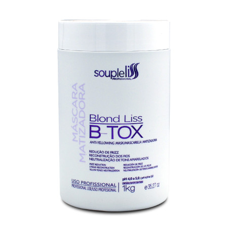 Soupleliss B-Tox Blond Liss Tinting Mask Neutraliza Tons Amarelos 1kg/35.27 oz Soupleliss B-Tox Blond Liss Tinting Mask Neutraliza Tons Amarelos 1kg/35.27 oz