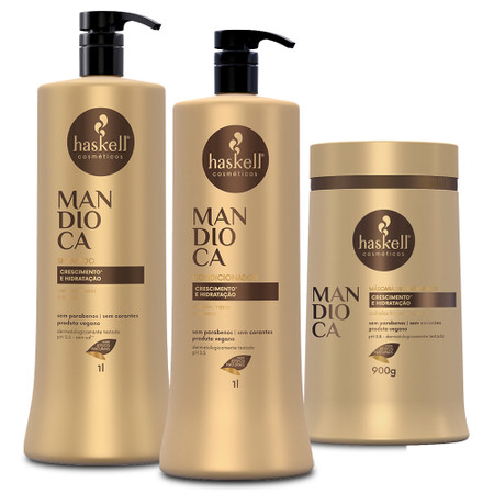 Kit Haskell Shampoo Conditioner Mask Cassava Mandioca Hair Growth For Dull Hair Kit Haskell Shampoo Conditioner Mask Cassava Mandioca Hair Growth For Dull Hair