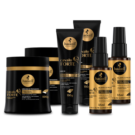 Kit Haskell Mask Leave-in Serum Cavalo Forte Strength Shine Growth Hair Care 6 Units Kit Haskell Mask Leave-in Serum Cavalo Forte Strength Shine Growth Hair Care 6 Units