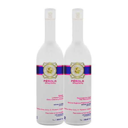 Kit Eternity Liss Progressive Organic Pérola Formaldehyde Free Shampoo and Hair Restorer 2x1L/2x33.8fl.oz Kit Eternity Liss Progressive Organic Pérola Formaldehyde Free Shampoo and Hair Restorer 2x1L/2x33.8fl.oz
