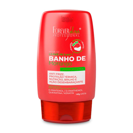 Forever Liss Leave-in 5 in 1 Varnish Bath Strawberry Banho de Morango 140g/4.93 oz Forever Liss Leave-in 5 in 1 Varnish Bath Strawberry Banho de Morango 140g/4.93 oz