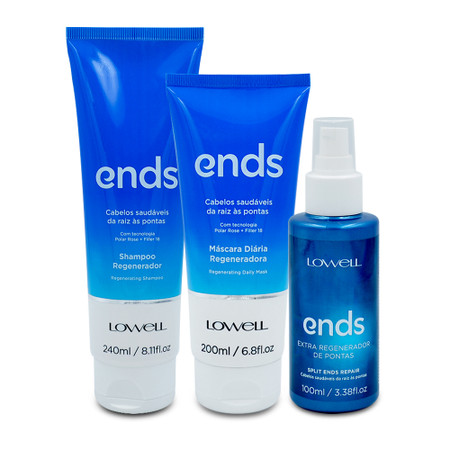 Kit Lowell Ends Regeneration Trio Shampoo Mask Leave-in Healthy Hair Kit Lowell Ends Regeneration Trio Shampoo Mask Leave-in Healthy Hair