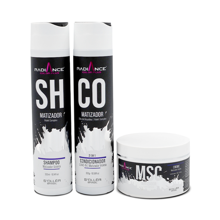 Kit S'ollér Brasil Radiance Plus Matizador Violeta Shampoo + Conditioner and Post Tinting Cream Kit S'ollér Brasil Radiance Plus Matizador Violeta Shampoo + Conditioner and Post Tinting Cream