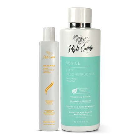 I Belli Capelli Keratin Straightening System + Anti-residue Deep Cleansing Shampoo Kit