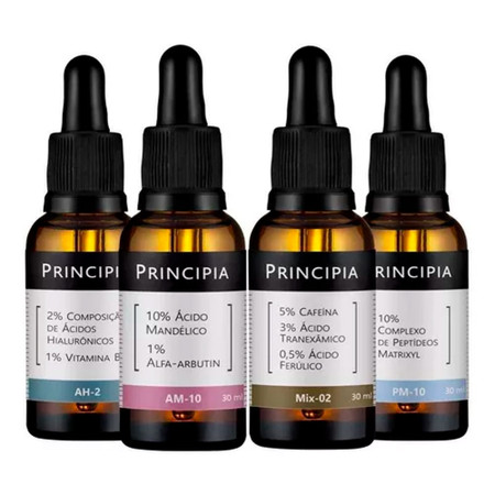 Principia kit 4 Serums - Hyaluronic, Mandelic, Matrixyl Peptides, and MIX-02