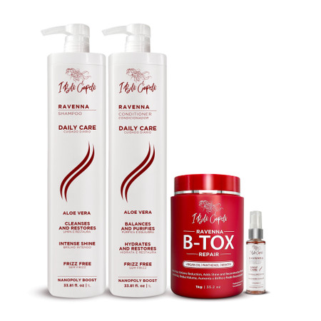 Kit Ravenna Daily Care + B-tox Repair : Hydration, Straightening, and Intense Shine