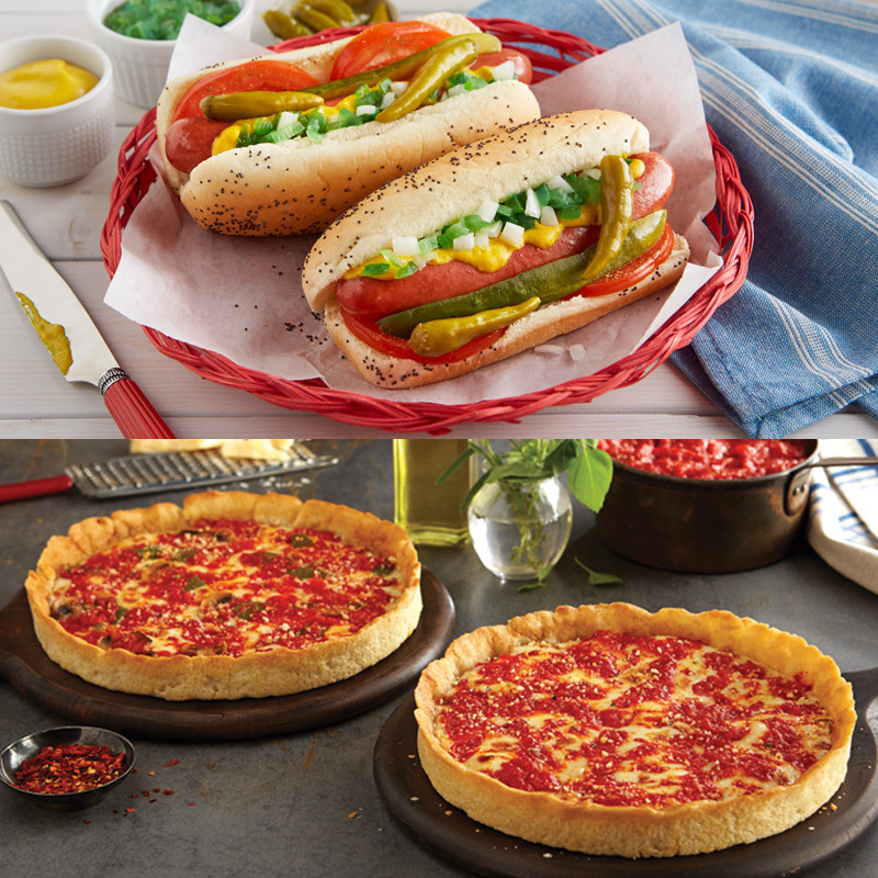 Portillo's Hot Dog Kit & 2 Lou's Pizzas Tastes of Chicago