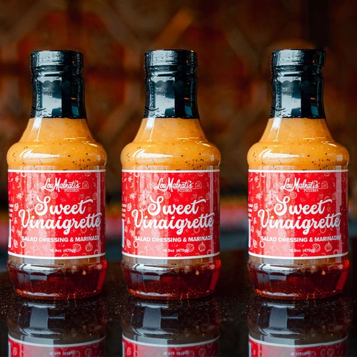 3 Bottles of Lou's Sweet Vinaigrette Salad Dressing, alternate view