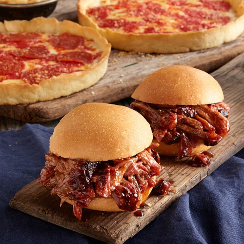 Real Urban BBQ Pulled Pork Kit and 2 Lou Malnati's pizzas