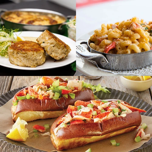 Shaw's Crab House Lobster Rolls, Lobster Mac and Crab Cakes