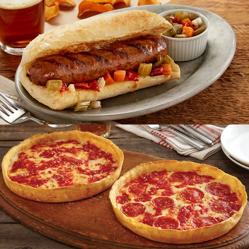 The Original Nottoli & Son Italian Sausage Sandwich Kit and 2 Lou Malnati's pizzas